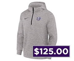 Mens K-State Wildcats Grey Nike Coach Long Sleeve Hoodie