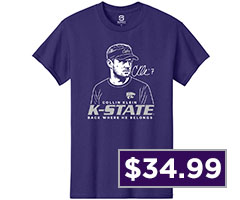 Collin Klein Summit Sportswear Purple K-State Wildcats Caricature Short Sleeve Fashion T Shirt