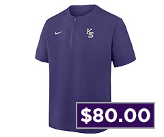 Mens K-State Wildcats Purple Nike Baseball Windshirt Short Sleeve Jacket