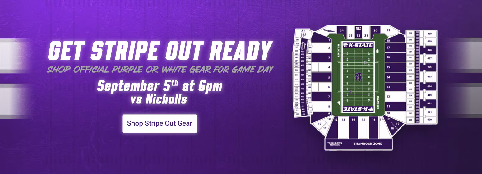 Get Stripe Out Ready | Shop Official Purple or White Gear for Gameday |  September 5th at 6pm vs Nicholls | Shop Stripe Out Gear